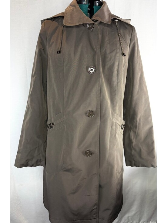 London Fog Taupe hooded trench coat